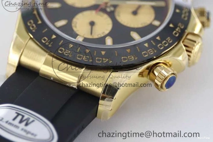MiroTime 0517 Daytona 116518 TWF 1:1 Best Edition 904L Steel Black Gold Dial on Oysterflex Strap A Comfortable 2422